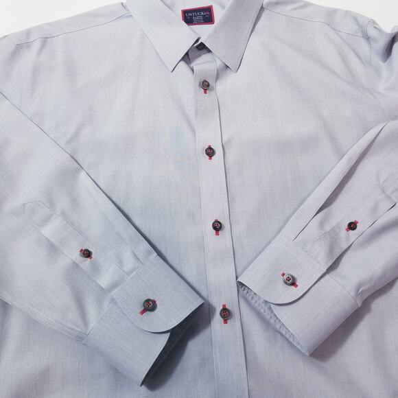 Untuckit Gray Collared Button Down Shirts Long Sleeves - Picture 8 of 11